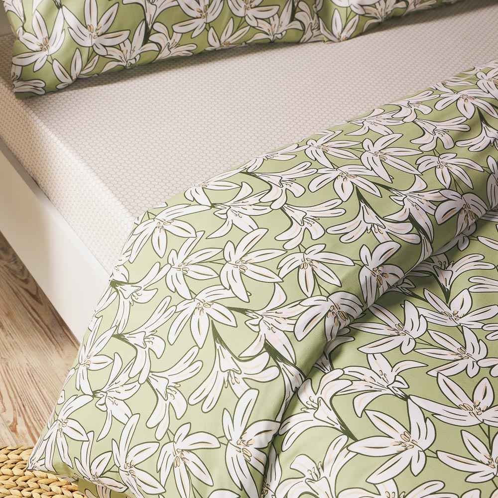 PROVANCE Эвкалипт Комплект постельного белья 1,5 (4 предмета), поплин, 100% хлопок, зеленый, арт.№ 421-007