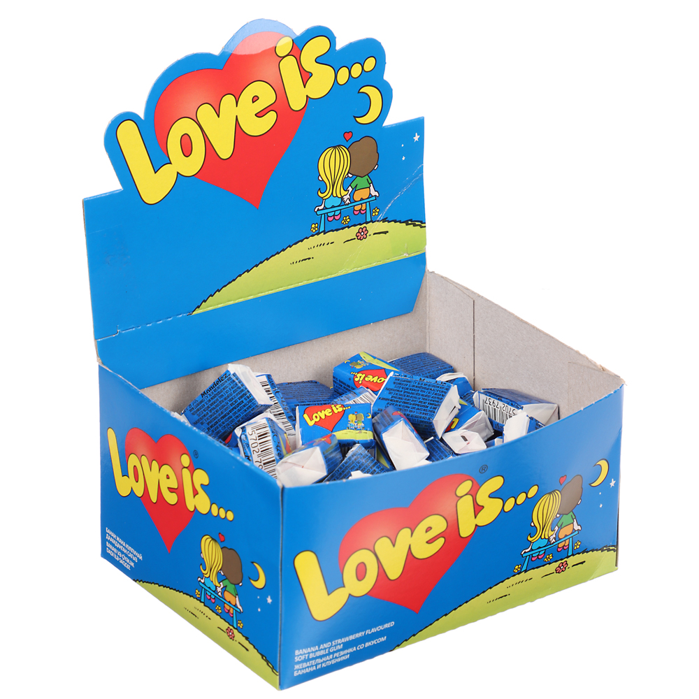 Жевательная резинка Love is, банан и клубника, 4,2гр, арт.№ 347-353