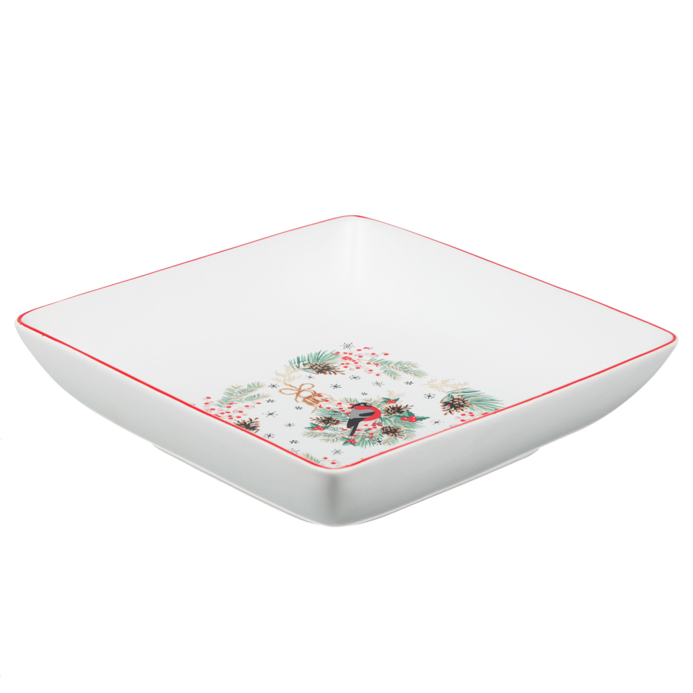 MILLIMI Снегирь Блюдо квадратное, 18х18х4,5см, керамика, арт.№ 820-136