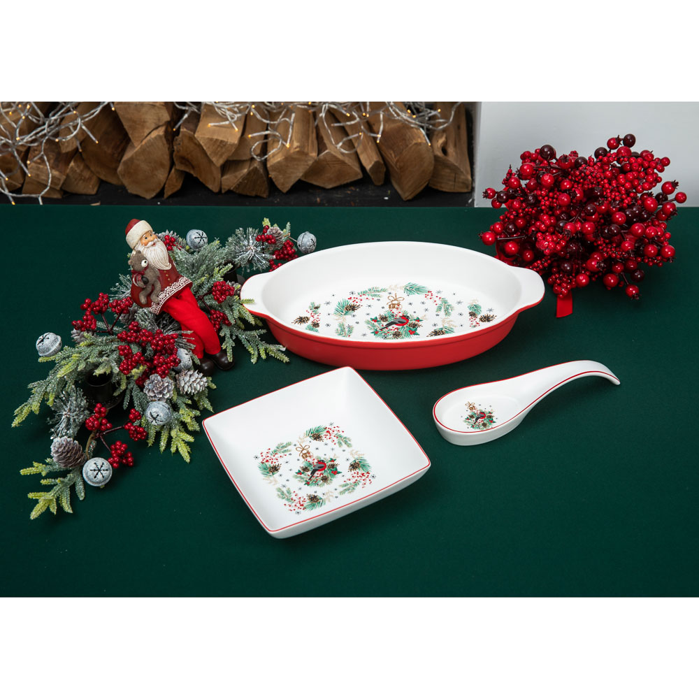 MILLIMI Снегирь Блюдо квадратное, 18х18х4,5см, керамика, арт.№ 820-136