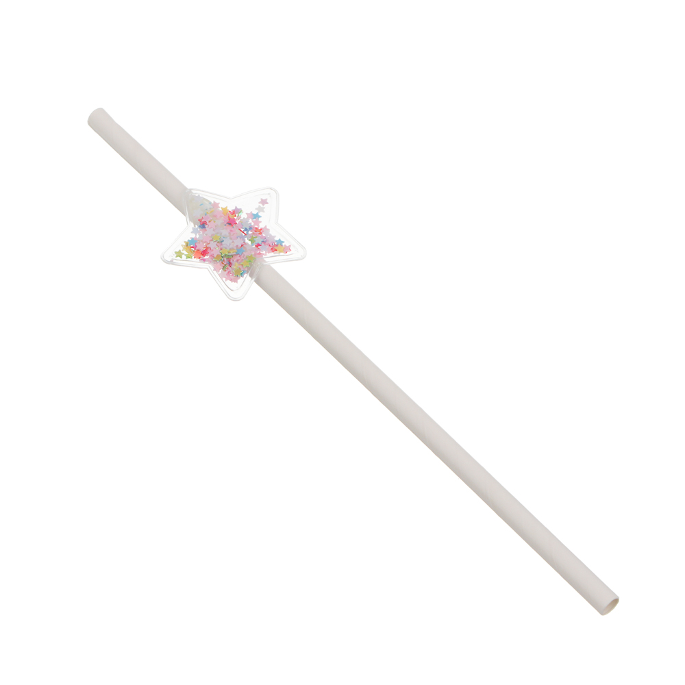 Набор трубочек для напитков "Звезды" тм Fntastic, 4 шт, пластик, бумага, PU, арт.№ 854-028