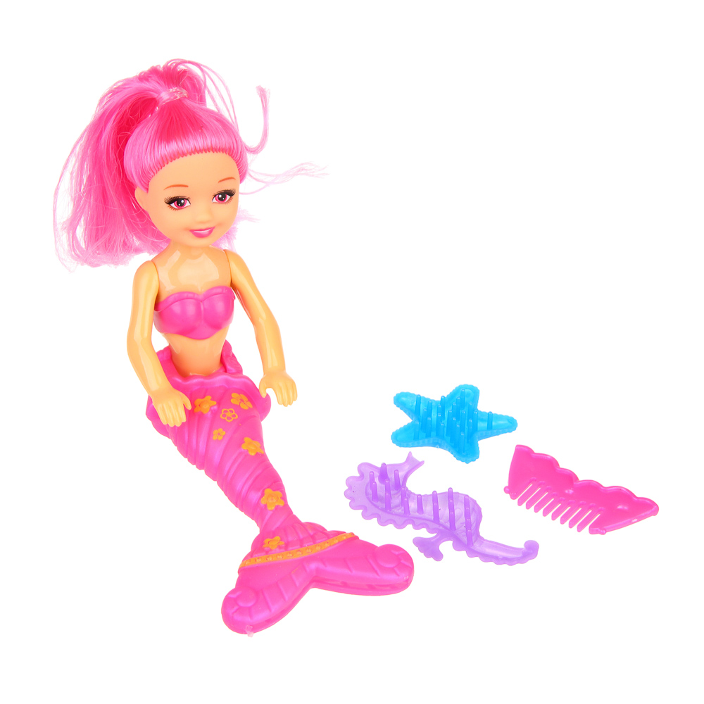 ИГРОЛЕНД Набор игровой Мини-кукла морская с аксессуарами, пластик, 14х24х3см, арт.№ 267-015