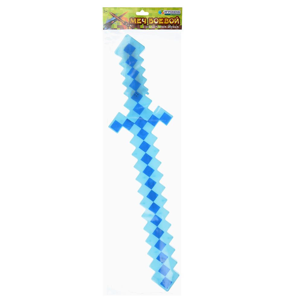 ИГРОЛЕНД Меч "Мир Квадратов", свет, звук, 3АА, PP, 16х62х1,8см, 3 цвета, арт.№ 261-685