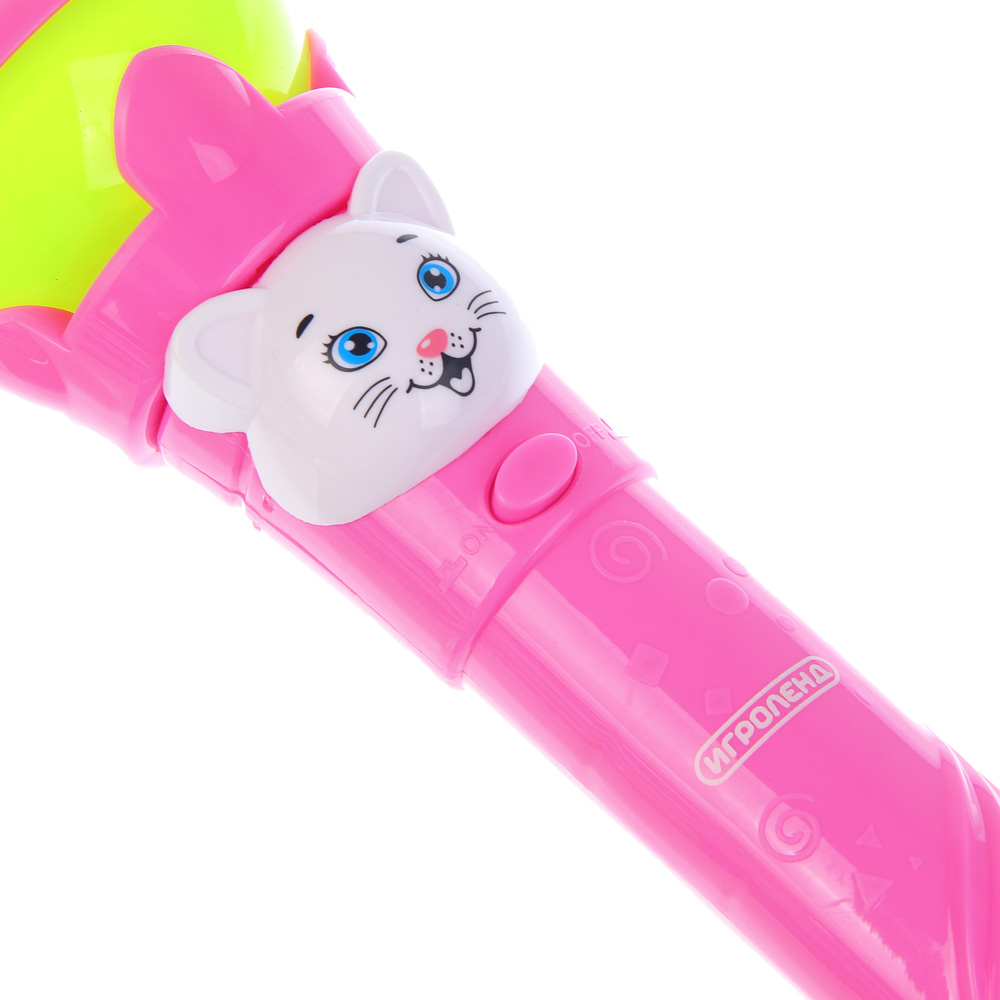 ИГРОЛЕНД Микрофон "Звездный", свет, звук, ABS, 2XAAA, 15Х8Х24см, арт.№ 272-634