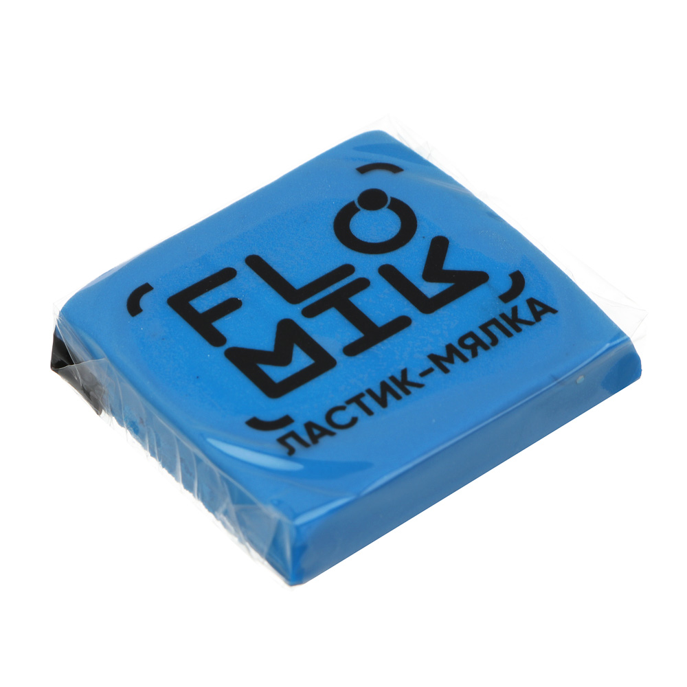 BY FLOMIK Ластик-мялка (меняет форму) 3,8х3,5х0,9см, квадратный, 4 цвета, ТПР, инд. штрихкод, арт.№ 607-052