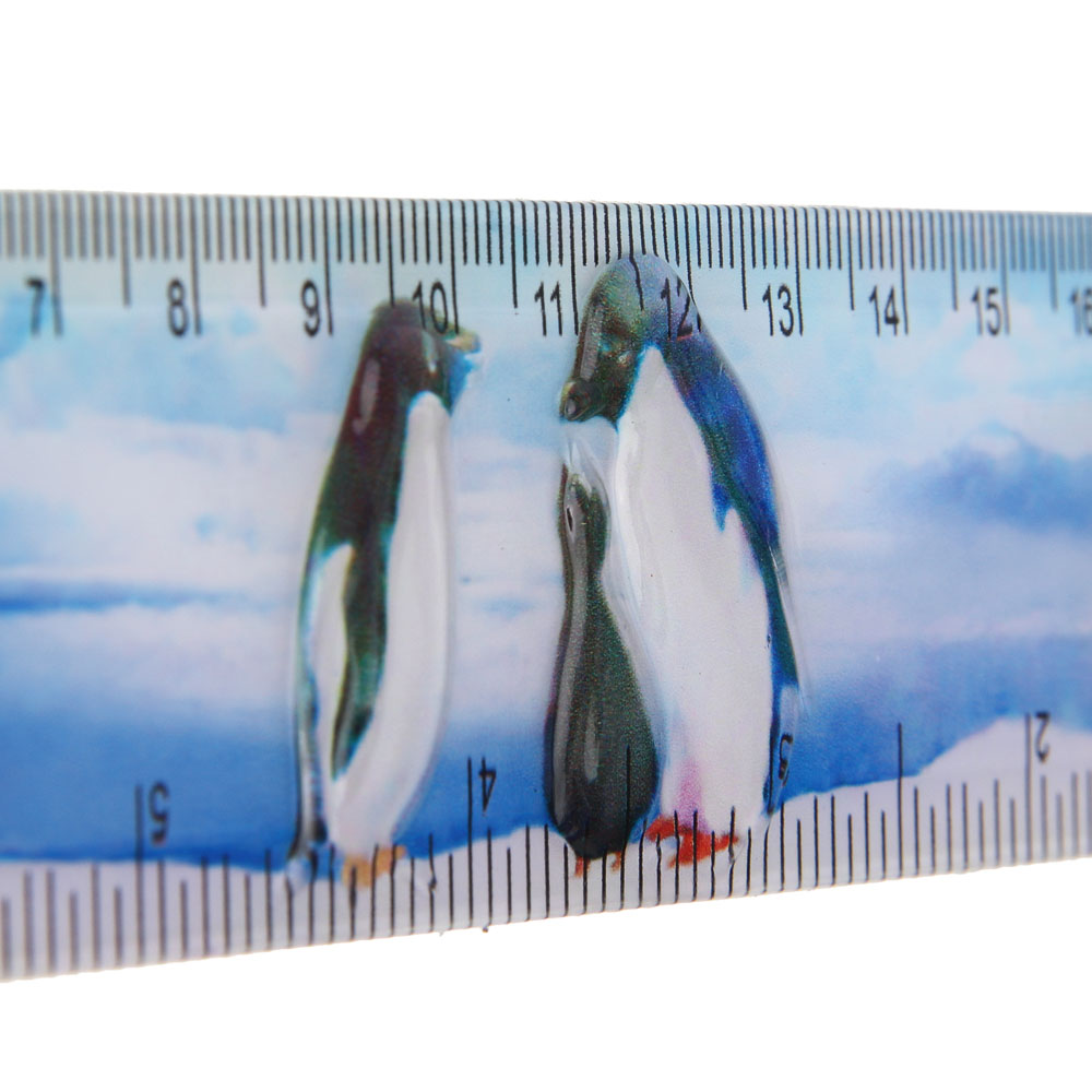 Линейка пластиковая FLOMIK 20см, с цветной печатью, 4 дизайна, пакет с подвесом, арт.№ 612-011