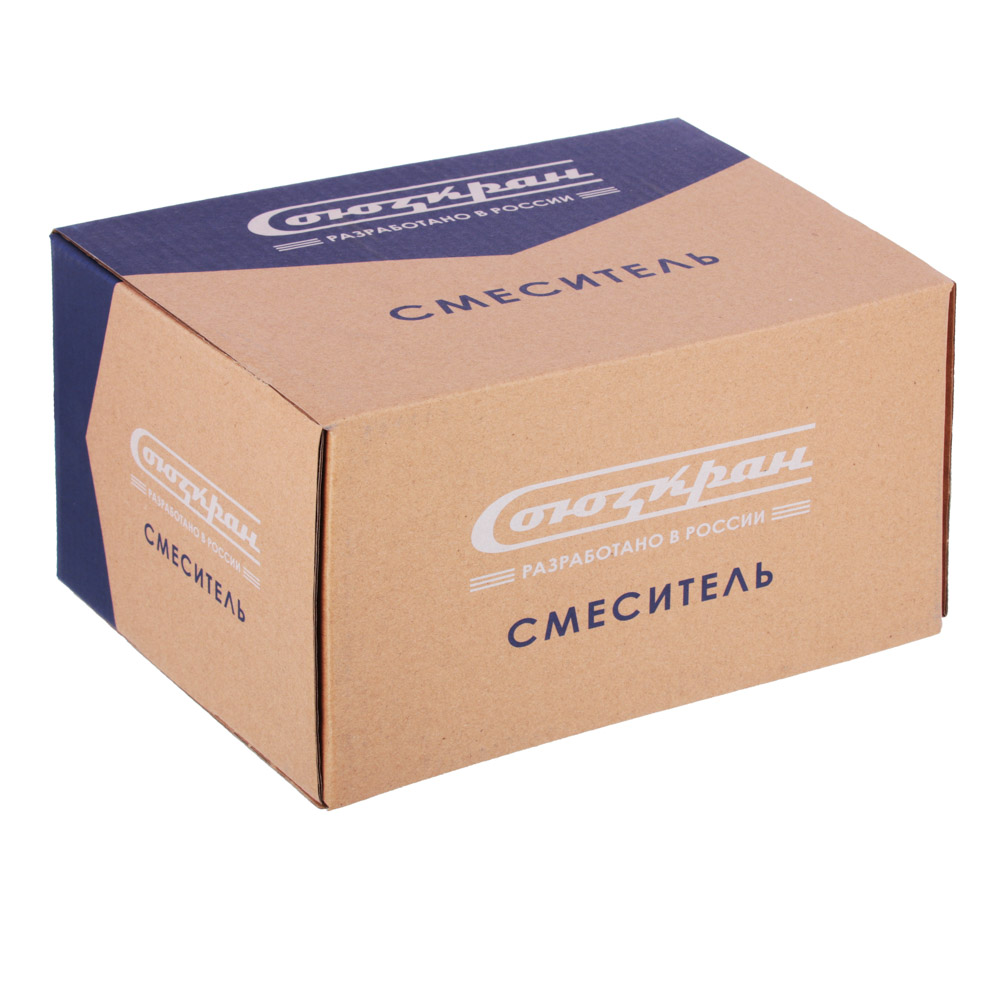 СоюзКран Смеситель для ванны SK1087, короткий излив, с душ набором, керам. картридж 35мм, цинк, арт.№ 567-086