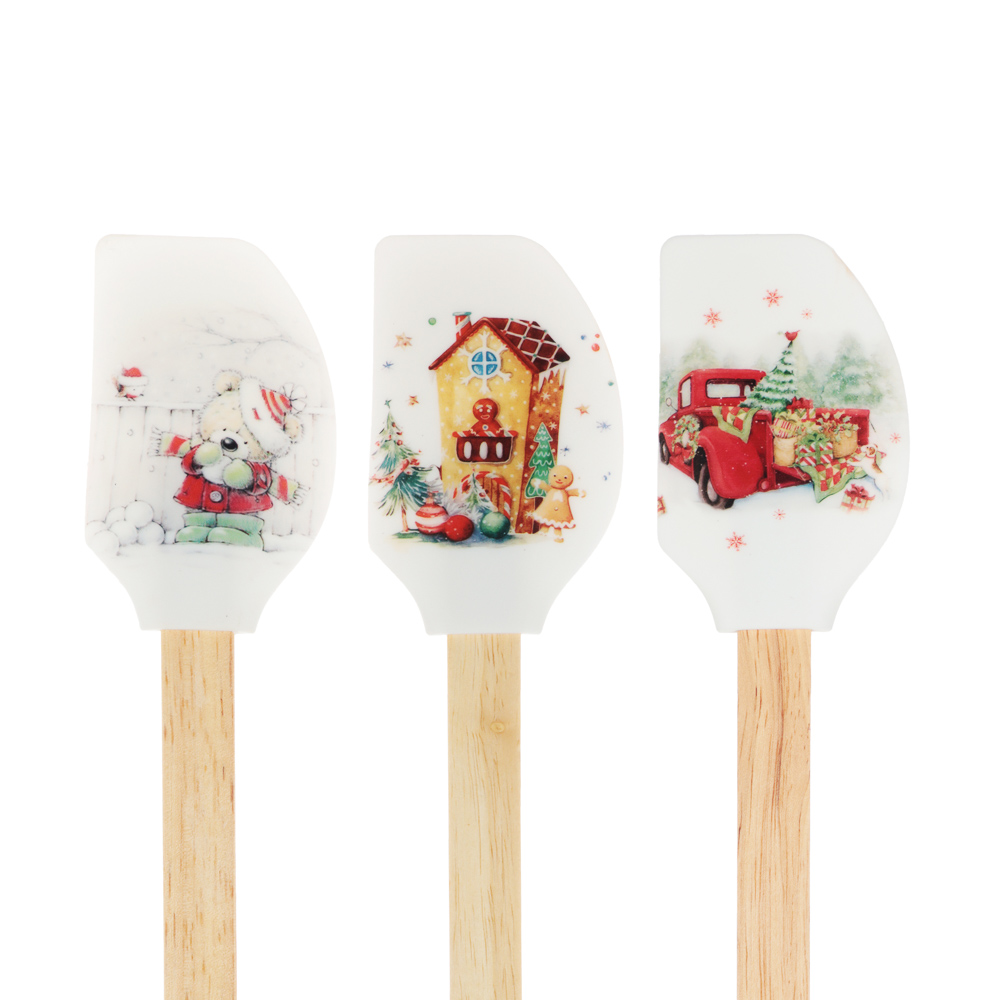 Новогодняя коллекция Набор 2 пр., лопатка силиконовая, форма для печенья, 3 дизайна, арт.№ 856-201