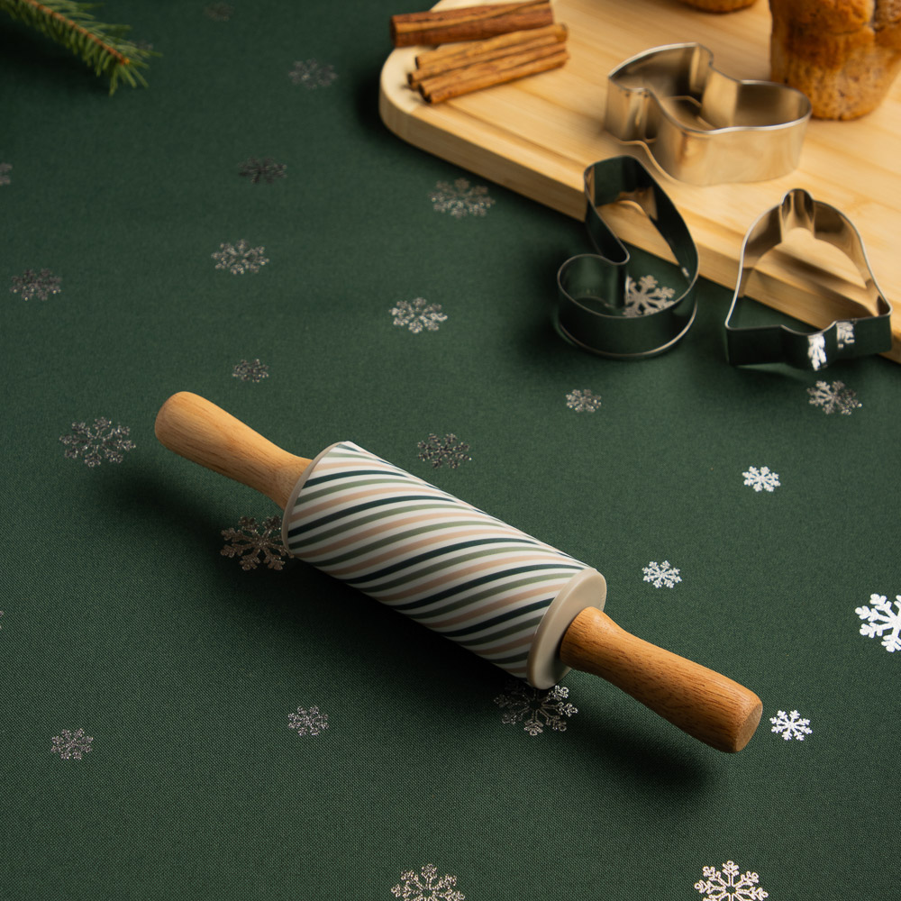 Новогодняя коллекция Фелиз Набор 4 пр., скалка силиконовая 23см, формы для печенья 3 шт нерж.сталь, арт.№ 856-203