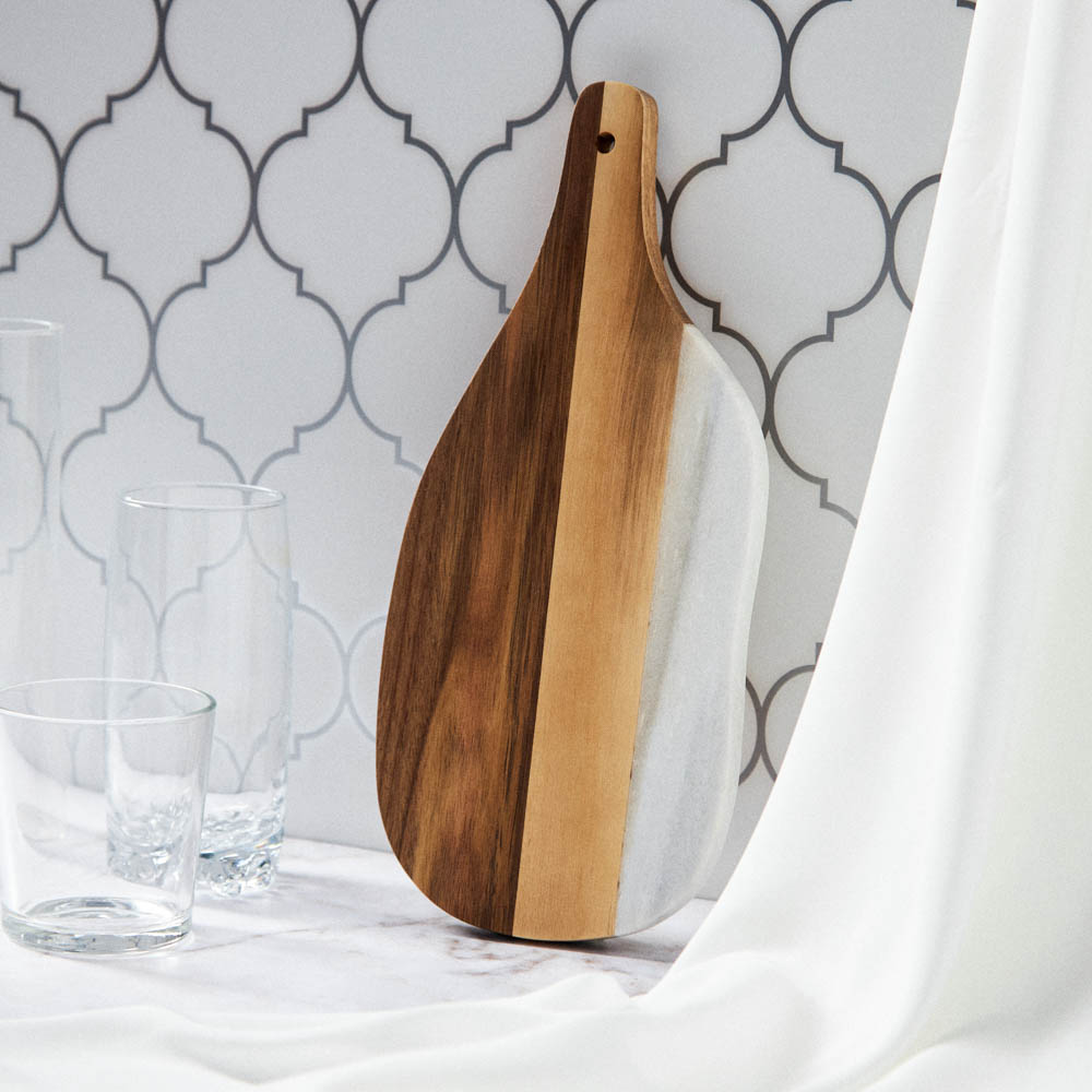 BY COLLECTION Доска разделочная акация, мрамор, 30,5x13,3x1,5см, арт.№ 851-198