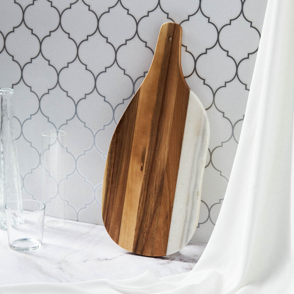 BY COLLECTION Доска разделочная акация, мрамор, 45,7x20x1,5см, арт.№ 851-199