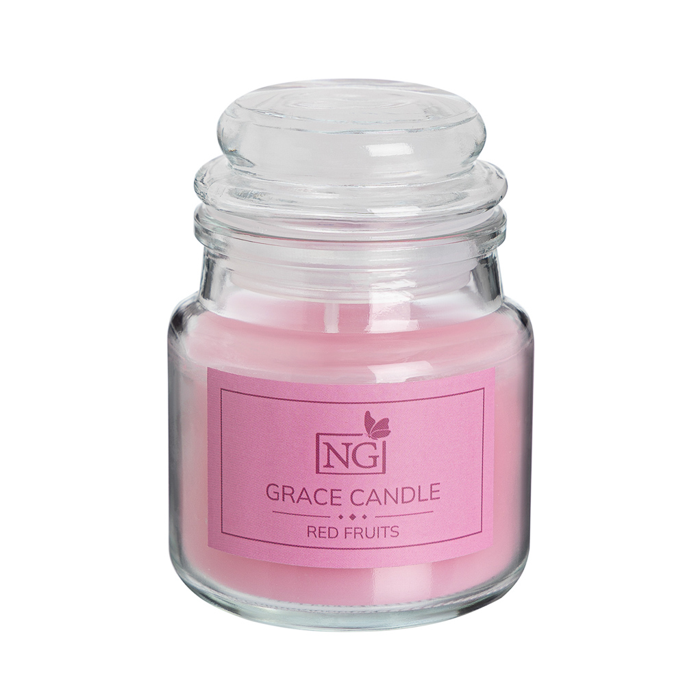 NEW GALAXY Cвеча ароматизированная Grace Candle 80 гр. ваниль, хлопок, лаванда, красные фрукты, арт.№ 778-172