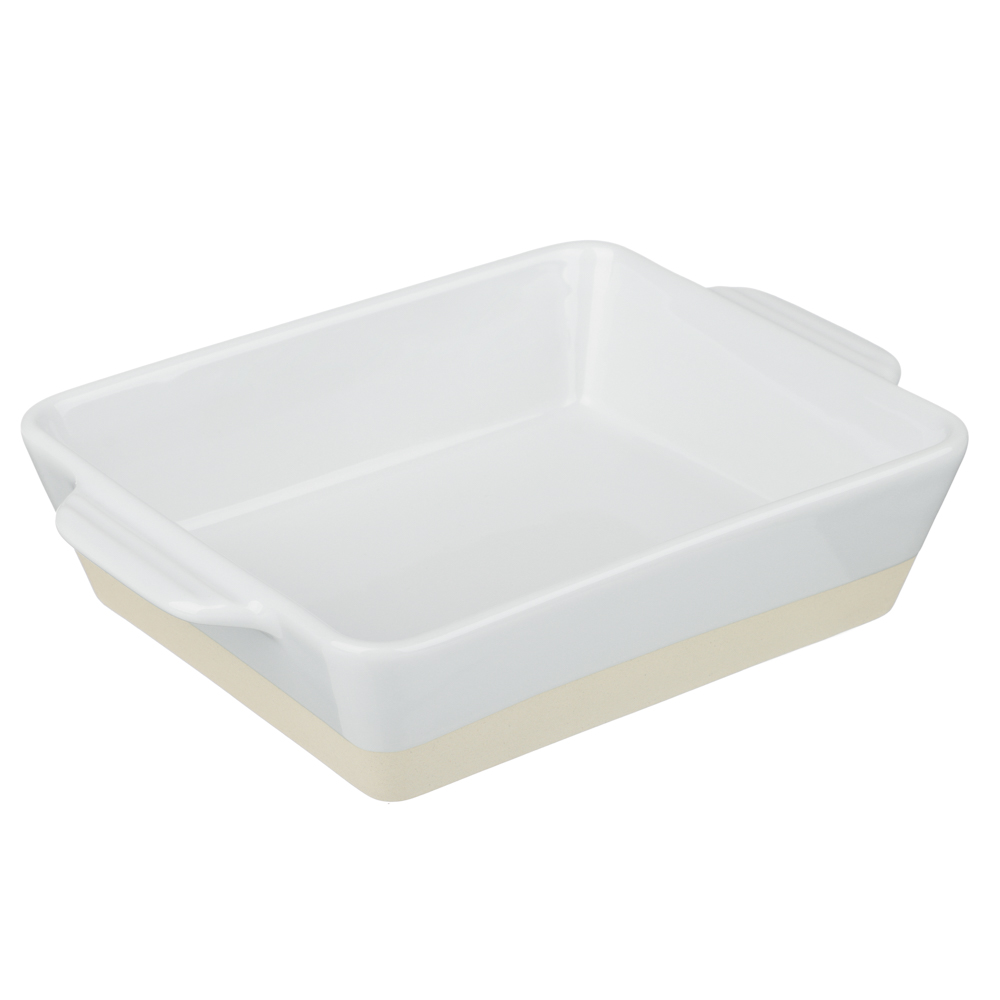 Форма для запекания и сервировки прямоугольная 22,9х16,5х5,3см тм MILLIMI белый, керамика, арт.№ 826-001