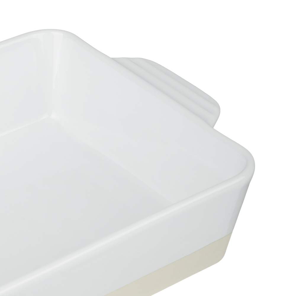 Форма для запекания и сервировки прямоугольная 33х23,5х7см тм MILLIMI белый, керамика, арт.№ 826-002