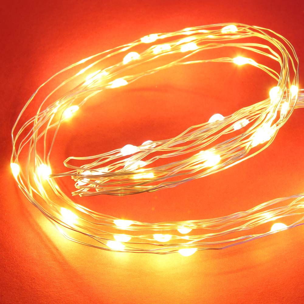 Гирлянда нить росы 1 м СНОУ БУМ, 10 LED ламп, свечение шампань, 2xCR2032, арт.№ 384-164