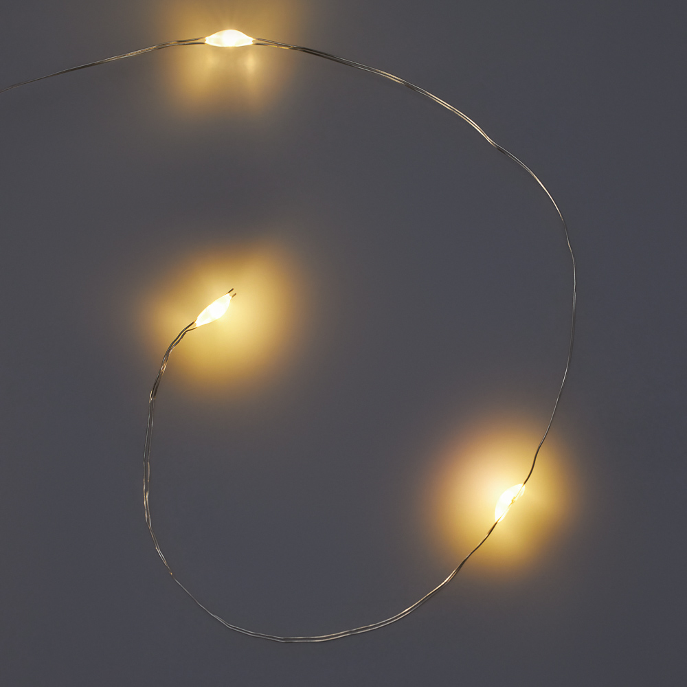 Гирлянда нить росы 1 м СНОУ БУМ, 10 LED ламп, свечение шампань, 2xCR2032, арт.№ 384-164