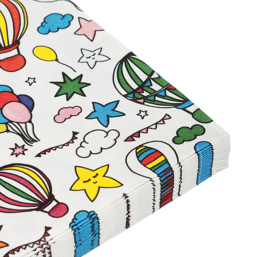 Салфетки бумажные трехслойные Шарики с обводкой 33x33 см, 20 шт, арт.№ 530-385