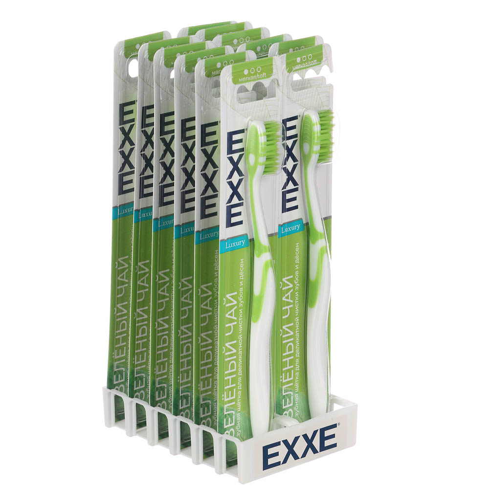 Зубная щетка EXXE LUXURY Зеленый чай, мягкая, 1шт, арт.№ 982-034