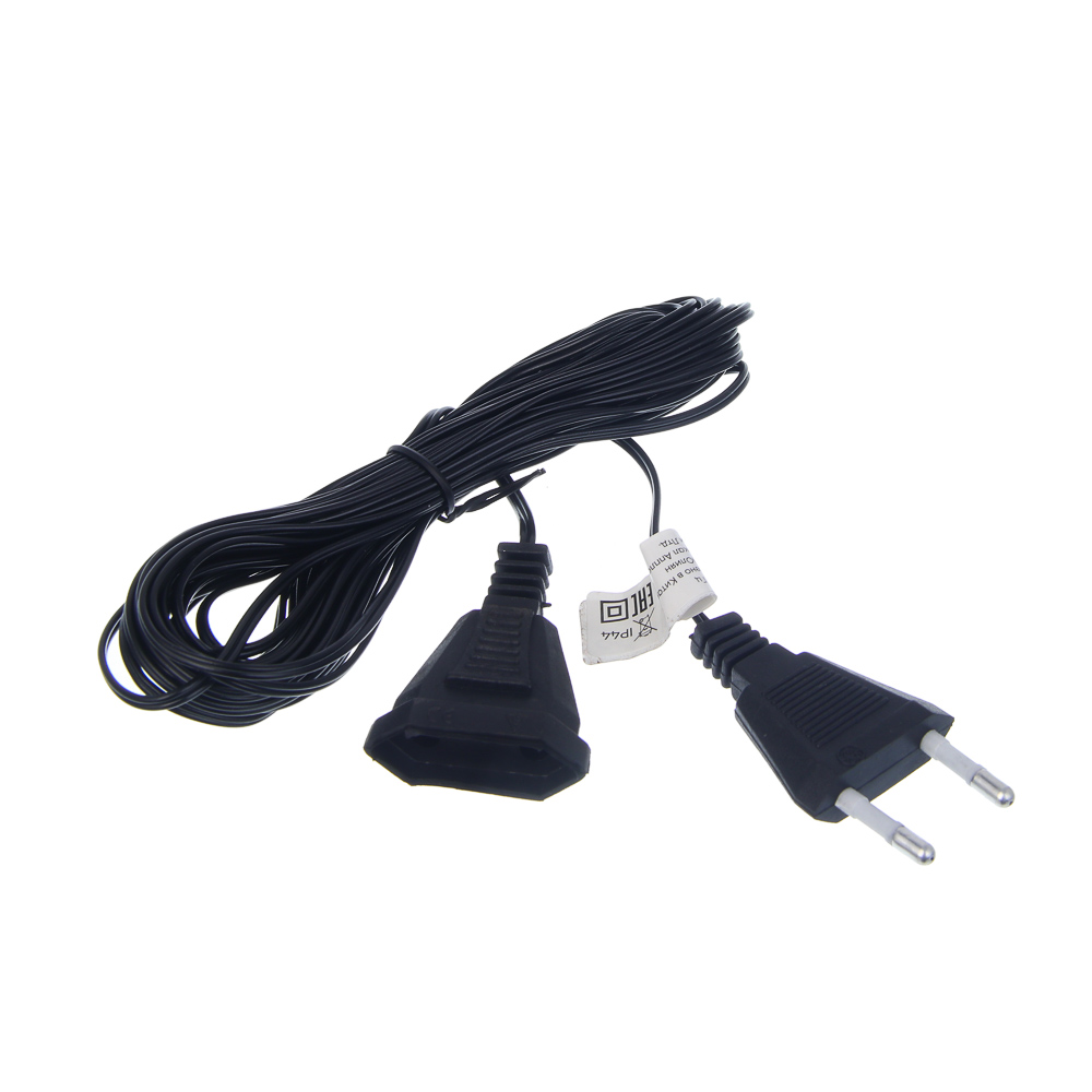 Удлинитель для гирлянд электрических СНОУ БУМ, 6 м, ПВХ черный, 220В, арт.№ 907-313