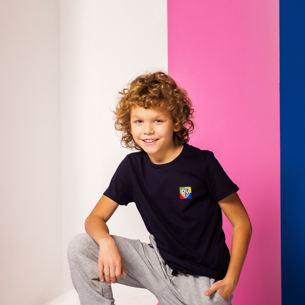 BY Basic Футболка детская, хлопок, цвет темно-синий, размер 116, арт.№ 833-308