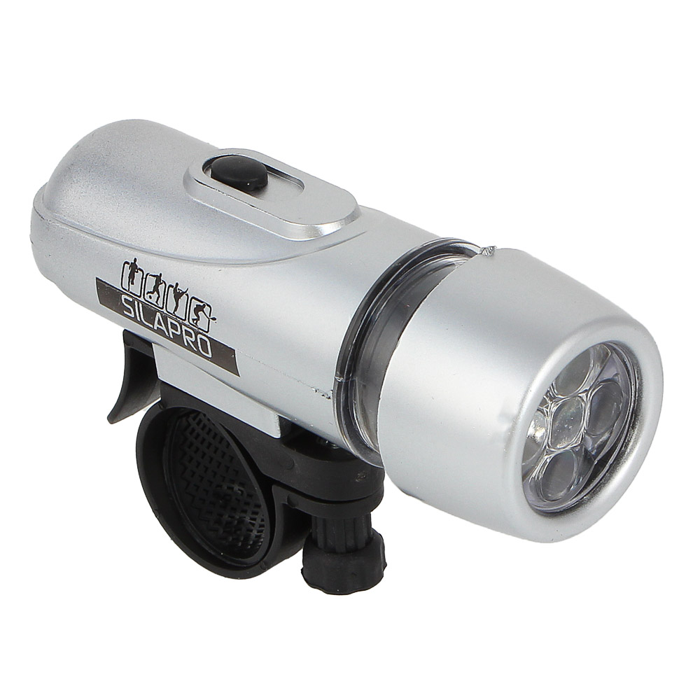 SILAPRO Набор фонарей 2шт: зад (7.5х4х3.5см, 3LED, 2хААА)+перед (10х3.5х3.5см, 5LED, 4хААА) пластик, арт.№ 195-022