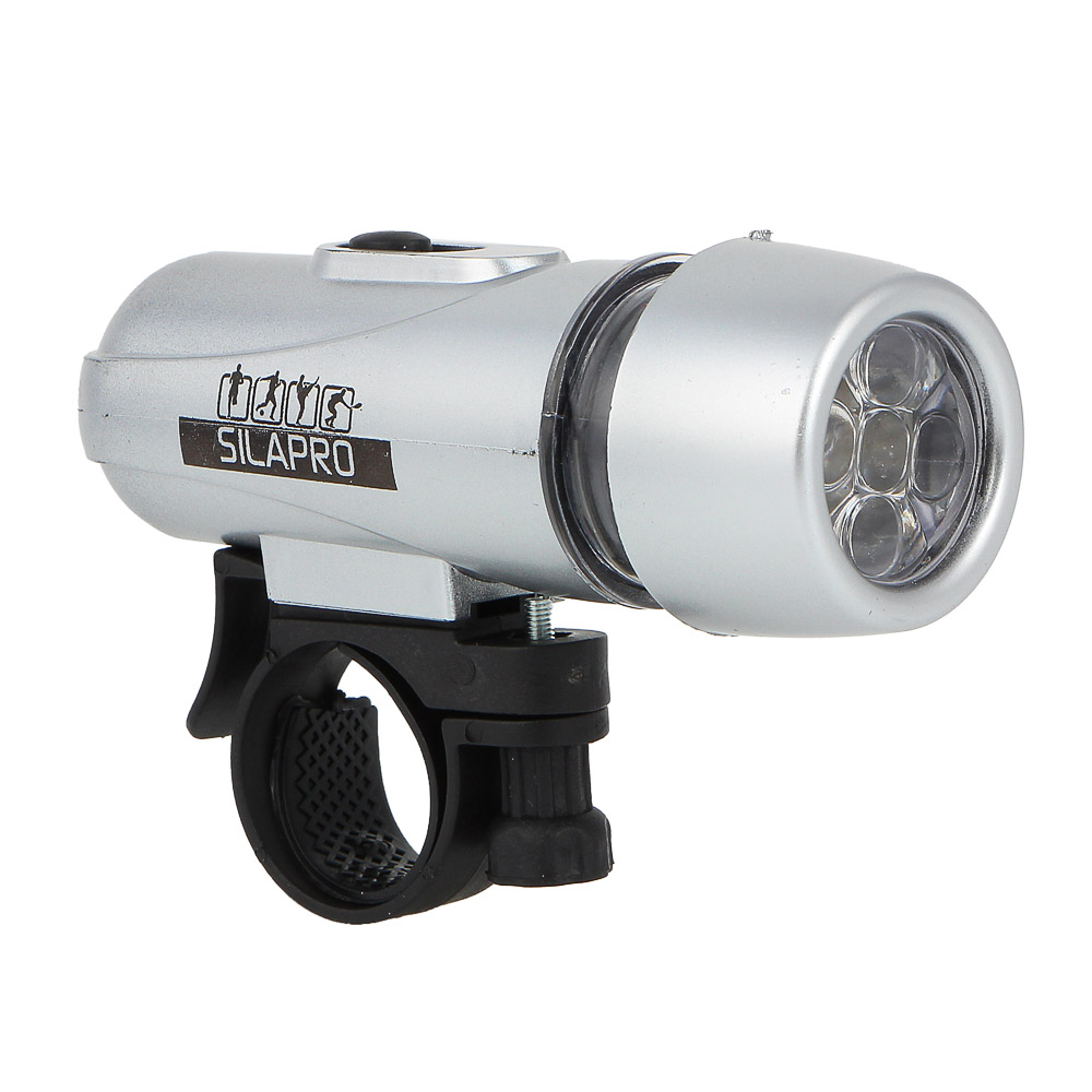 SILAPRO Набор фонарей 2шт: зад (7.5х4х3.5см, 3LED, 2хААА)+перед (10х3.5х3.5см, 5LED, 4хААА) пластик, арт.№ 195-022