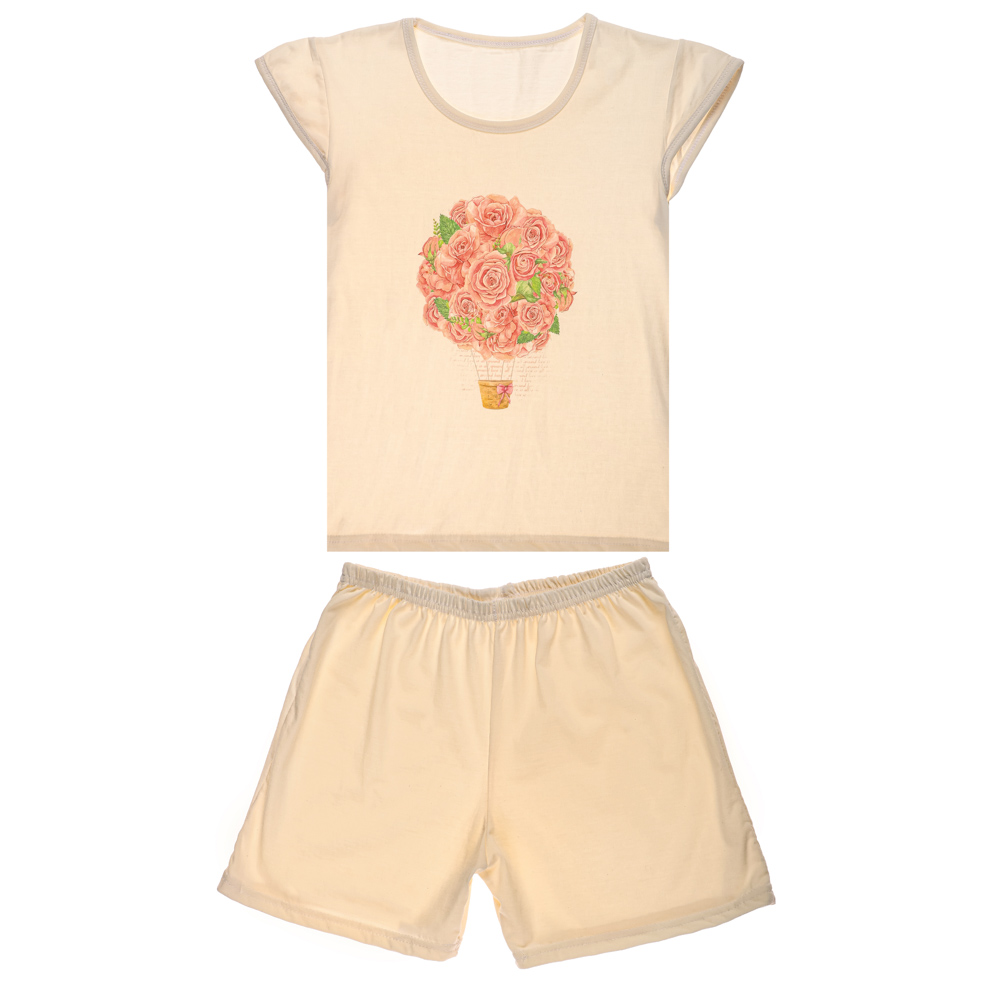 Комплект женский (футболка и шорты), р.44-54, 100% хлопок, арт. 394339, ТМ Ромашка, арт.№ 354-212