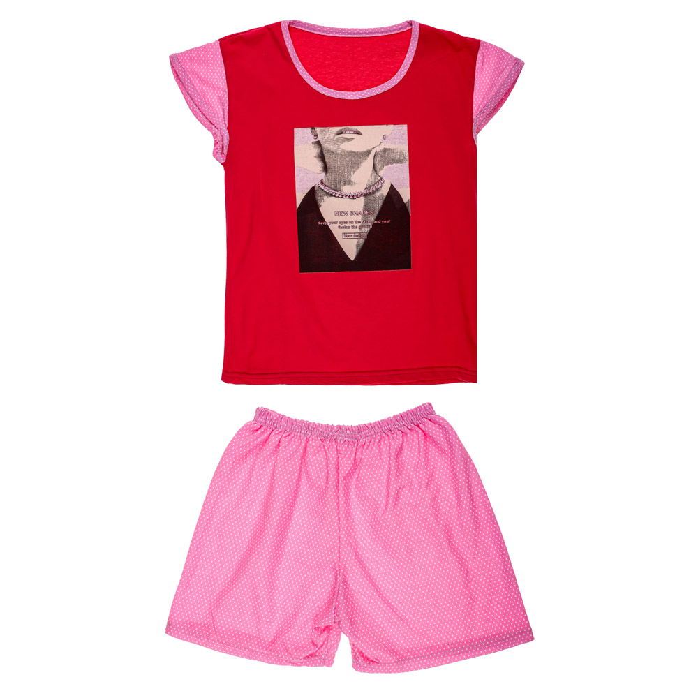 Комплект женский (футболка и шорты), р.44-54, 100% хлопок, арт. 394339, ТМ Ромашка, арт.№ 354-212