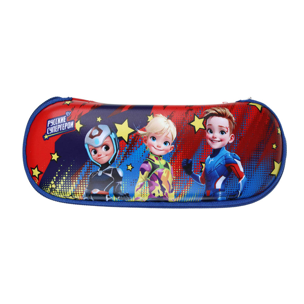 BY Русские Супергерои Футляр для очков на молнии, ЭВА, ПУ, 16,5х6,5см, 3 дизайна, арт.№ 339-099