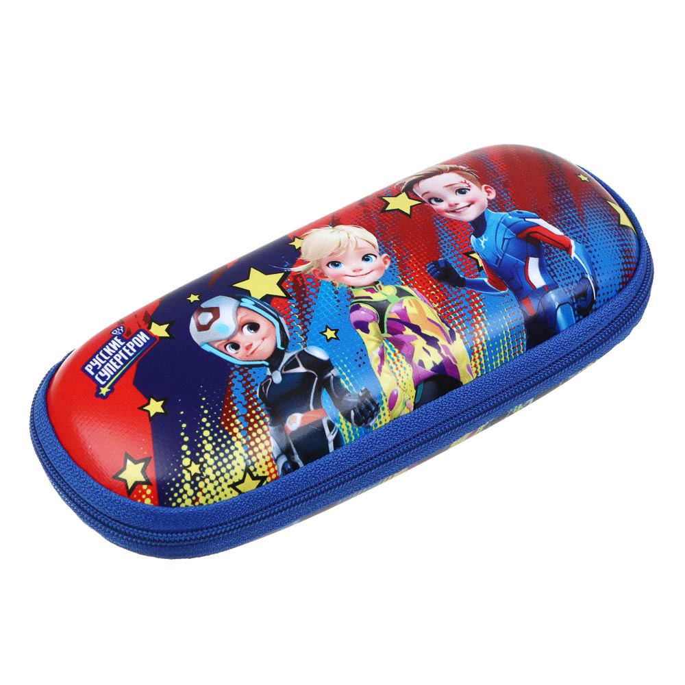 BY Русские Супергерои Футляр для очков на молнии, ЭВА, ПУ, 16,5х6,5см, 3 дизайна, арт.№ 339-099