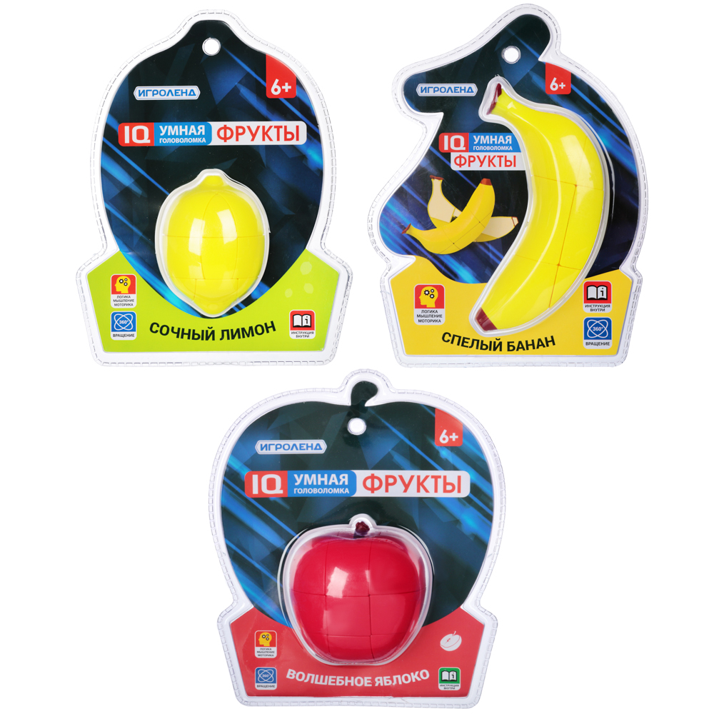 ИГРОЛЕНД Головоломка умная "Фрукты", ABS, 18х8,5х22см, 3 дизайна, арт.№ 214-024