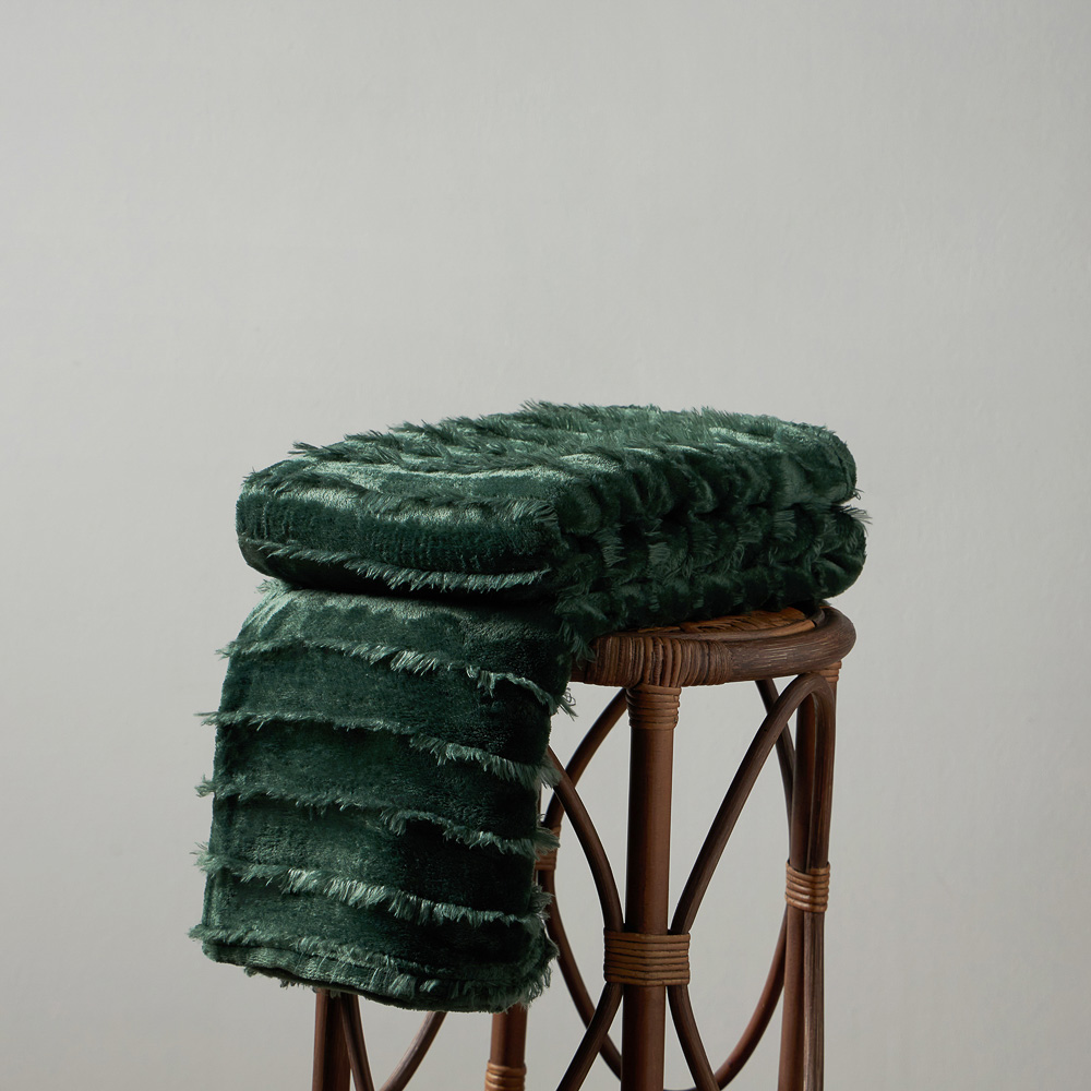 PROVANCE Фелиз Плед с бахромой, 130х170см, 100% полиэстер, зеленый, арт.№ 492-227