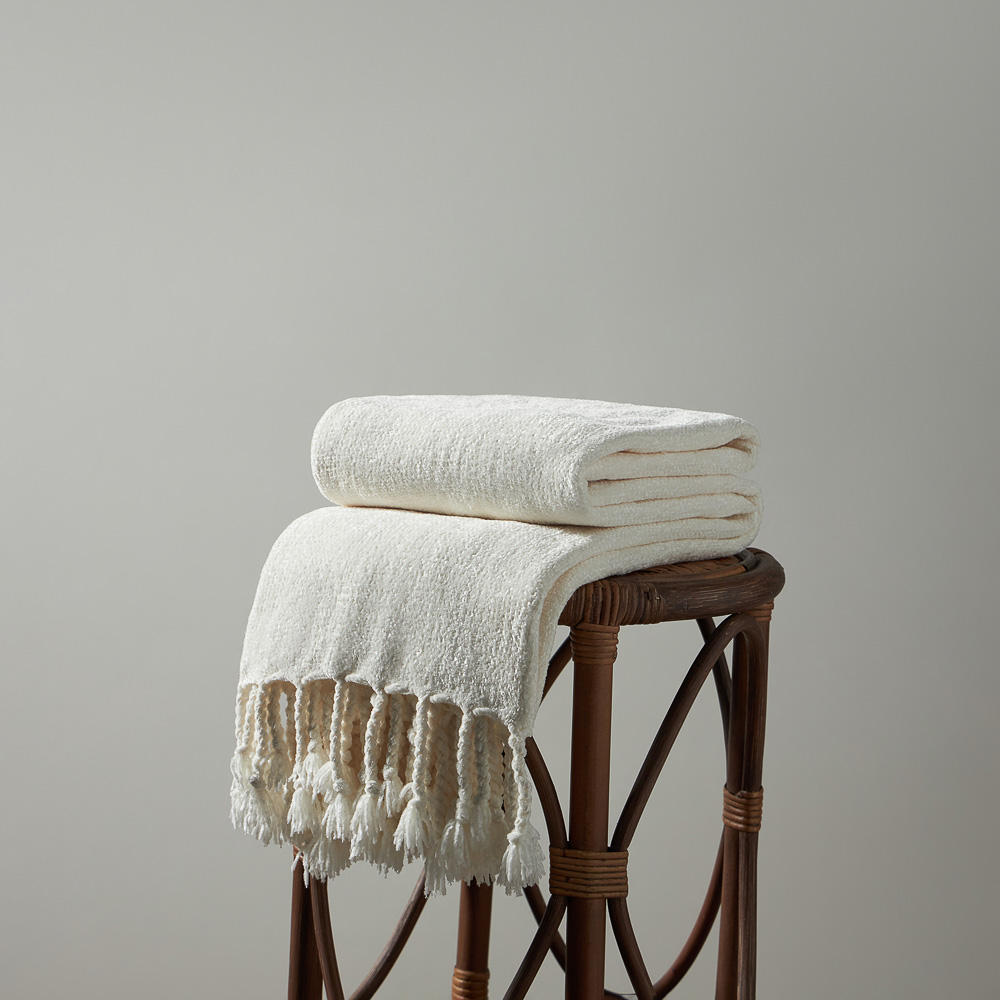 PROVANCE Фелиз Плед синель, 130х170см, 100% полиэстер, молочный, арт.№ 492-228