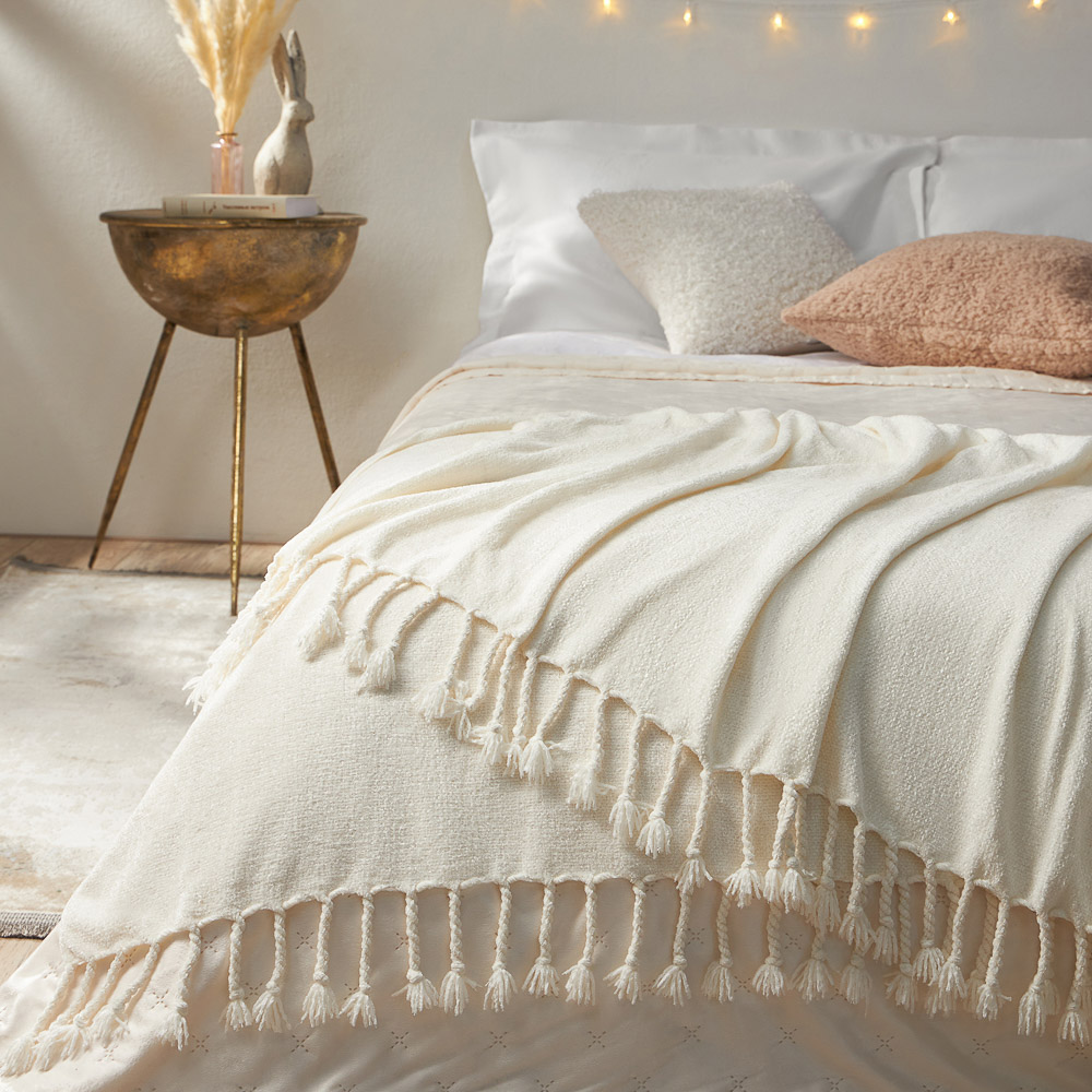 PROVANCE Фелиз Плед синель, 130х170см, 100% полиэстер, молочный, арт.№ 492-228