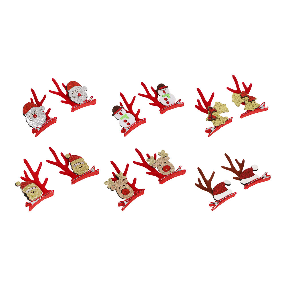 Заколка для волос 2 шт, тм ЮНИLOOK, 7-4,8см, металл, полимер, 6 дизайнов, #2, арт.№ 322-305