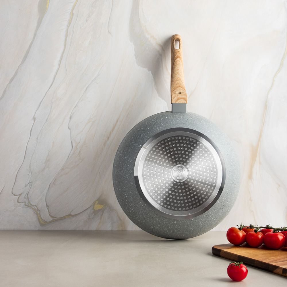 SATOSHI Берг Вок литой d28см, антипригарное покрытие Мрамор, индукция, арт.№ 846-734