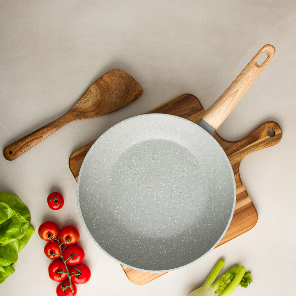 SATOSHI Берг Вок литой d28см, антипригарное покрытие Мрамор, индукция, арт.№ 846-734