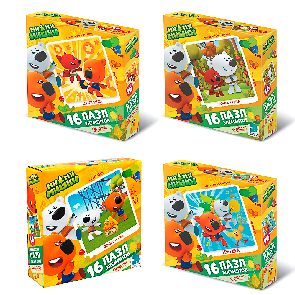 МиМиМишки Пазл 16 элементов, 15x4,5x15 см, арт.№ 285-269