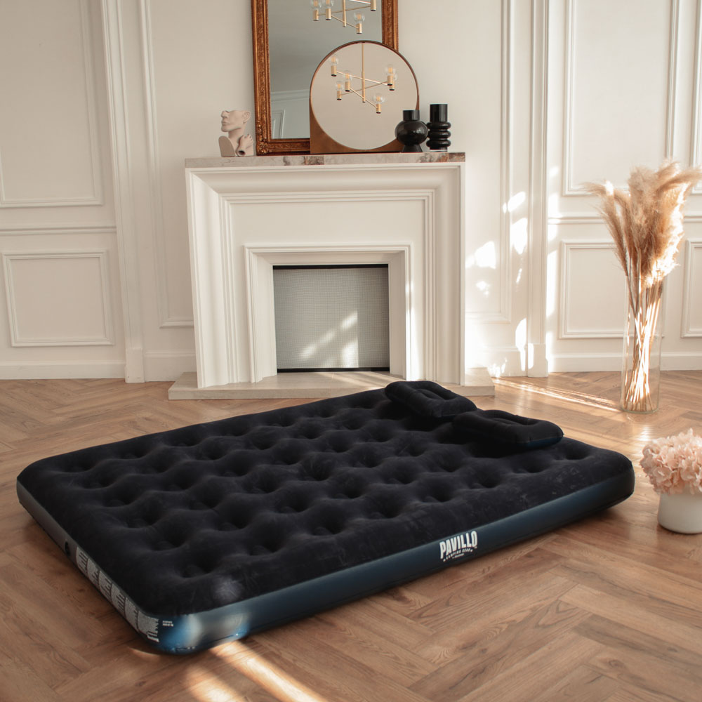BESTWAY Матрас надувной широкий двуспальный (QUEEN), 2подушки и насос, 203x152x22см, до 300кг, 67374, арт.№ 332-001