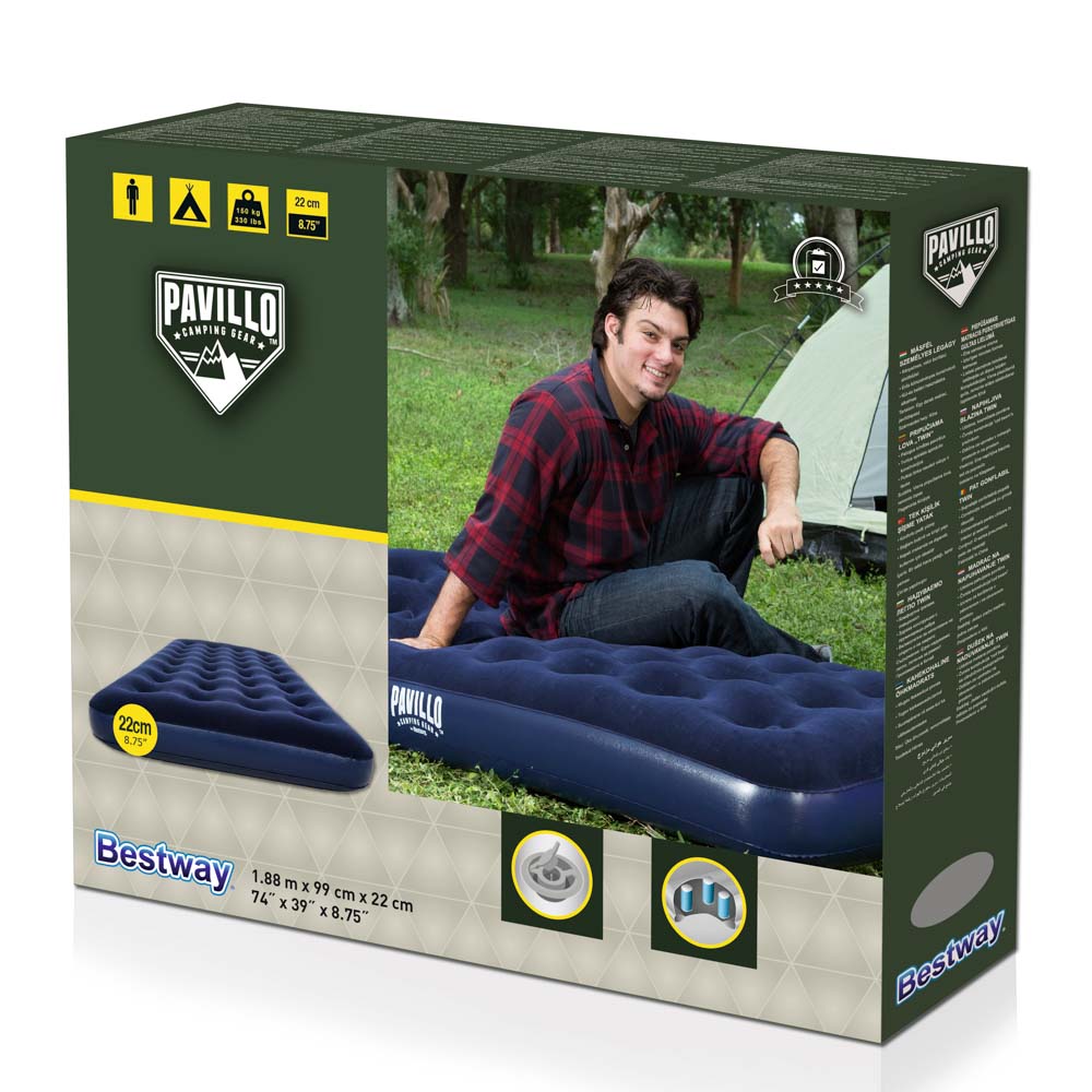 BESTWAY Матрас надувной FLOCKED AIR, 188х99х22см, до 150кг, 67001, арт.№ 332-015