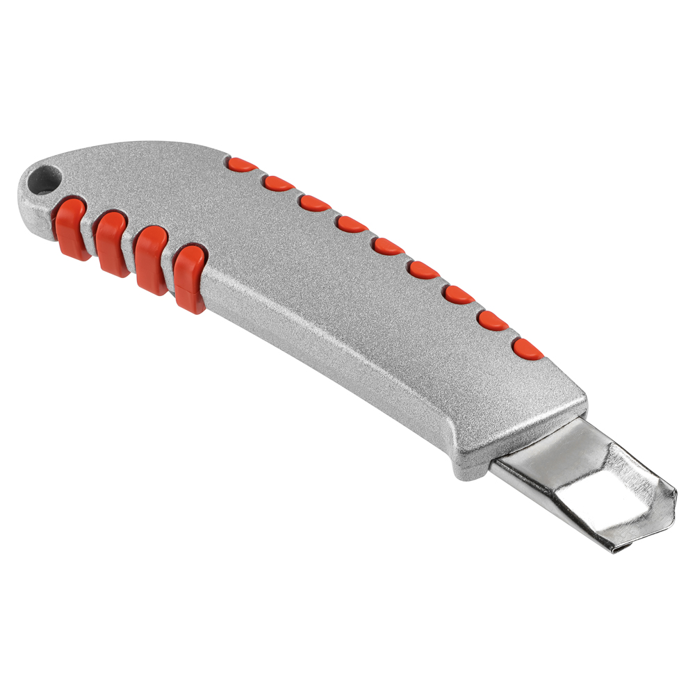 ЕРМАК Нож универсальный 18мм, метал.направ., Twist lock, метал.корпус+TPR, блистер, арт.№ 685-006