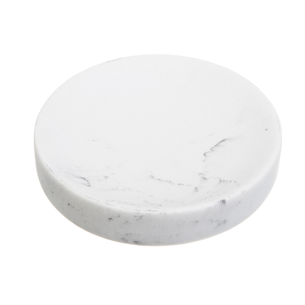 Мыльница тм VETTA Мрамор, смола (полирезин), бело-серый, 11x11x2,1см, арт.№ 463-559