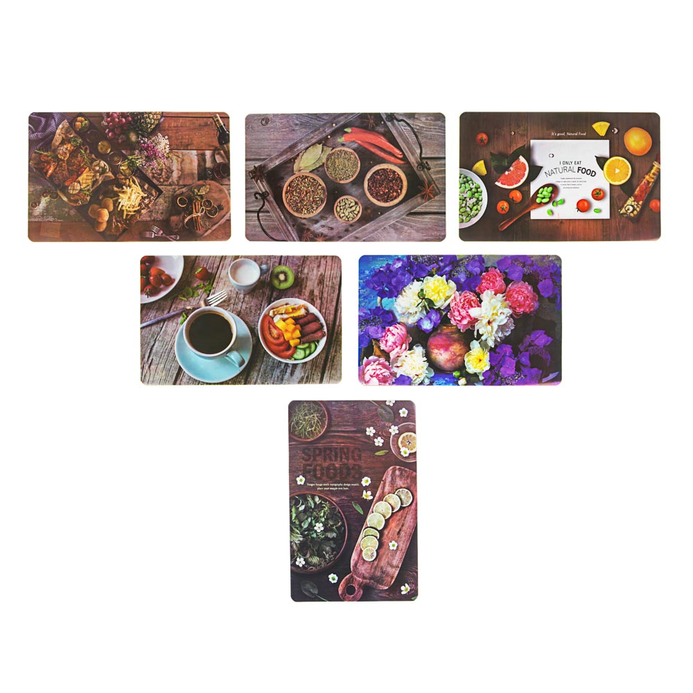 Салфетка сервировочная, полипропилен, 43х28см, 6 дизайнов, арт.№ 890-012