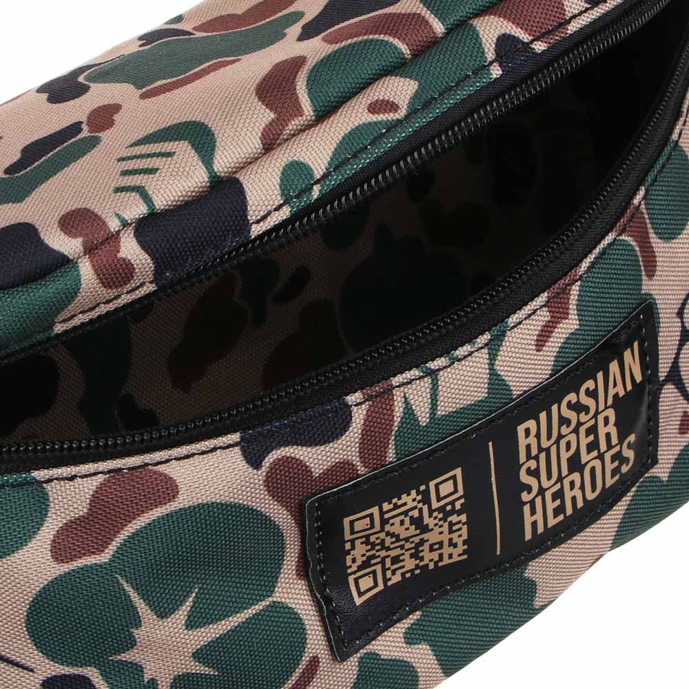 BY РУССКИЕ СУПЕРГЕРОИ Сумка поясная на ремне 23х12х9см, 1 отделение на молнии, арт.№ 254-812