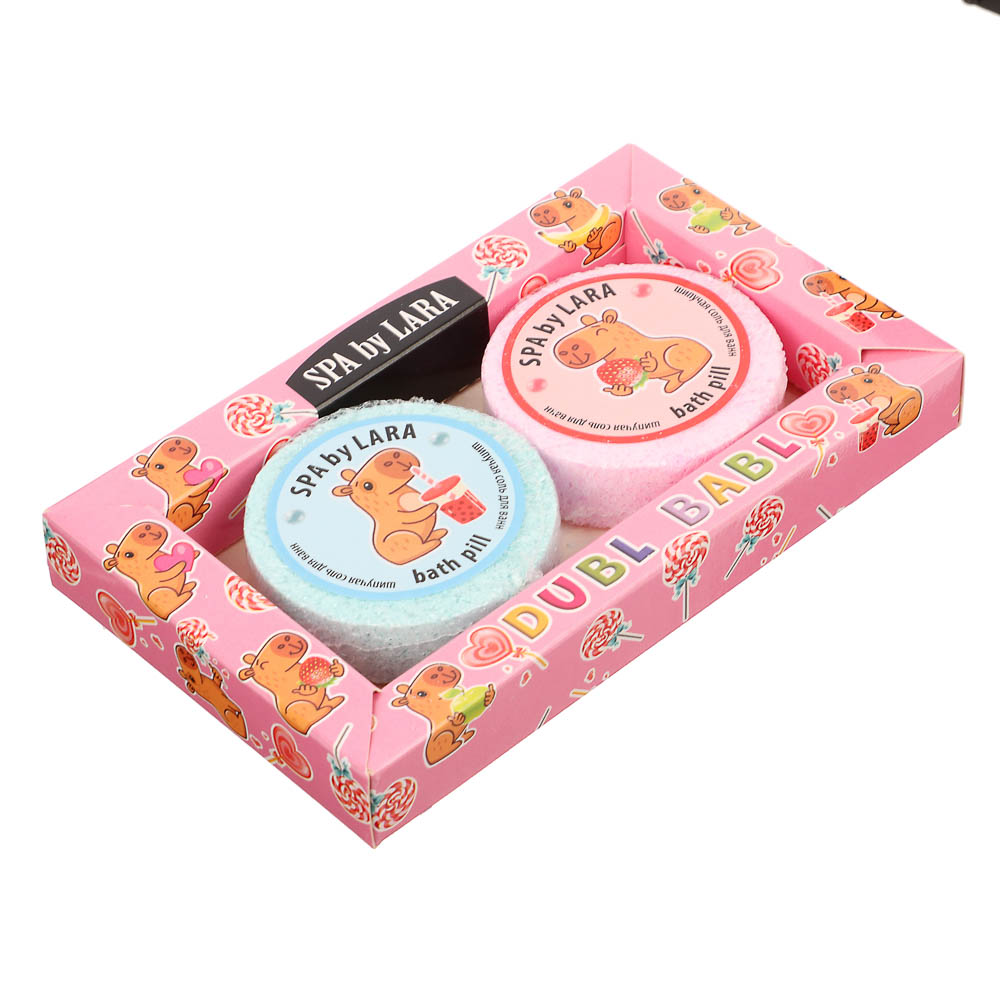 Подарочный набор Spa by lara Соль шипучая для ванн 2x80гр, 2 вида, арт.№ 953-081