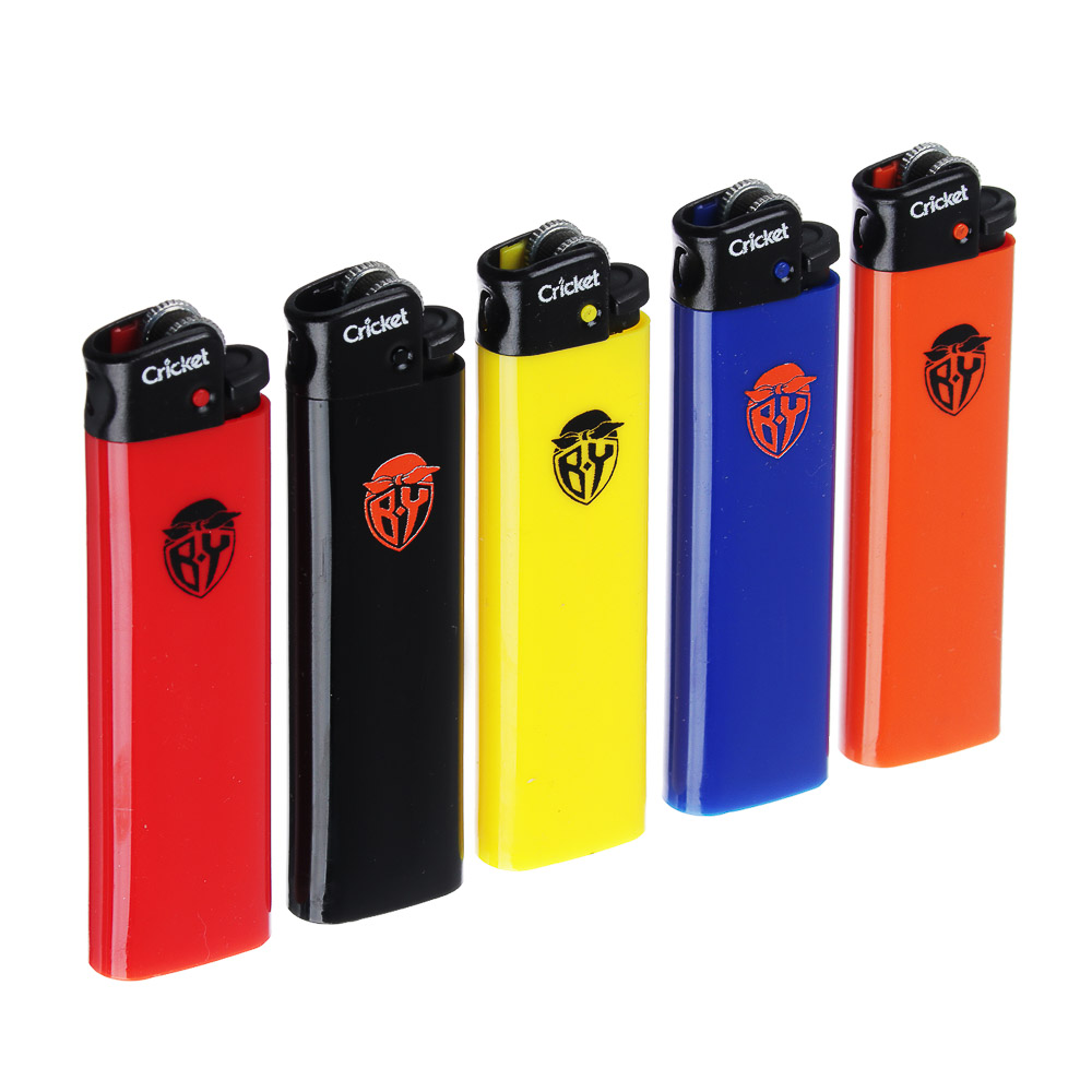 BY Зажигалка кремниевая Cricket, 8х2,2х1см, 5 цветов, арт.№ 101-046