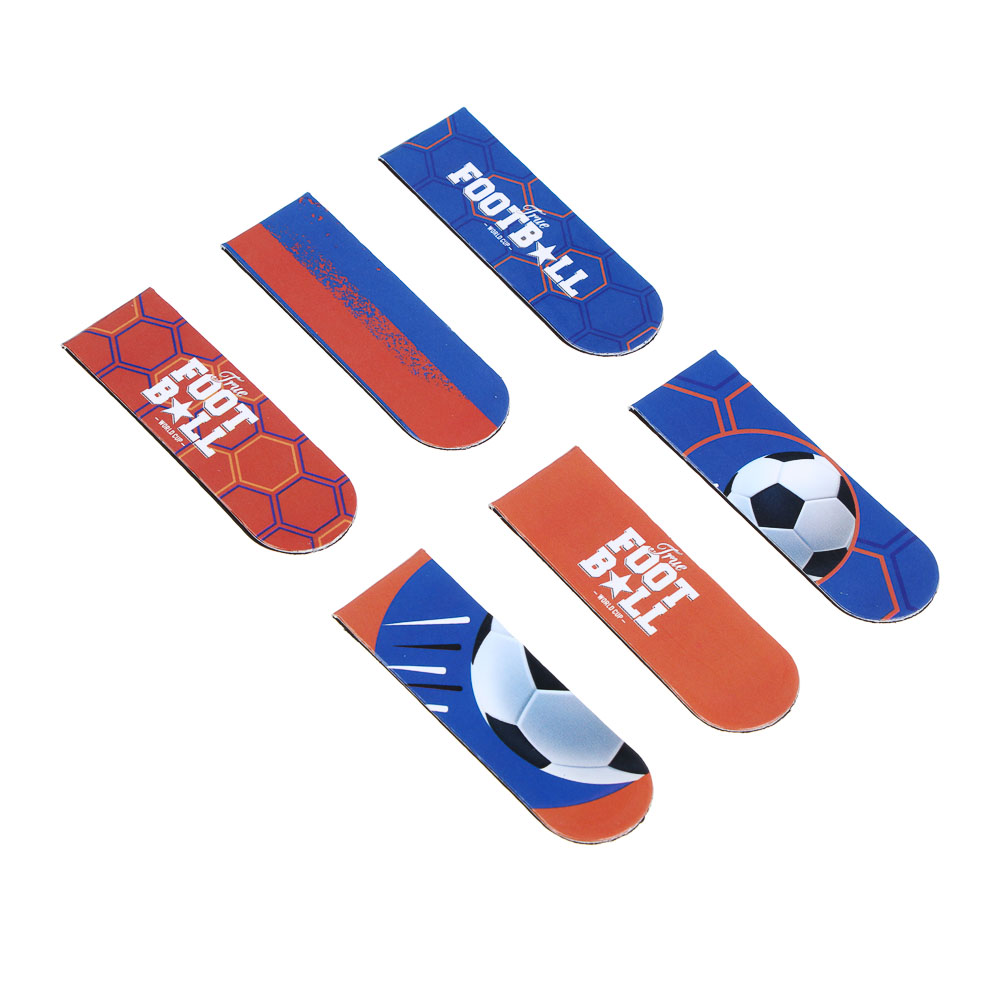 Магнитные закладки, 6 шт., "Рэйсинг Тим/Футбол", 12x1,9см, размер упаковки 18,3x10,3см, арт.№ 524-276