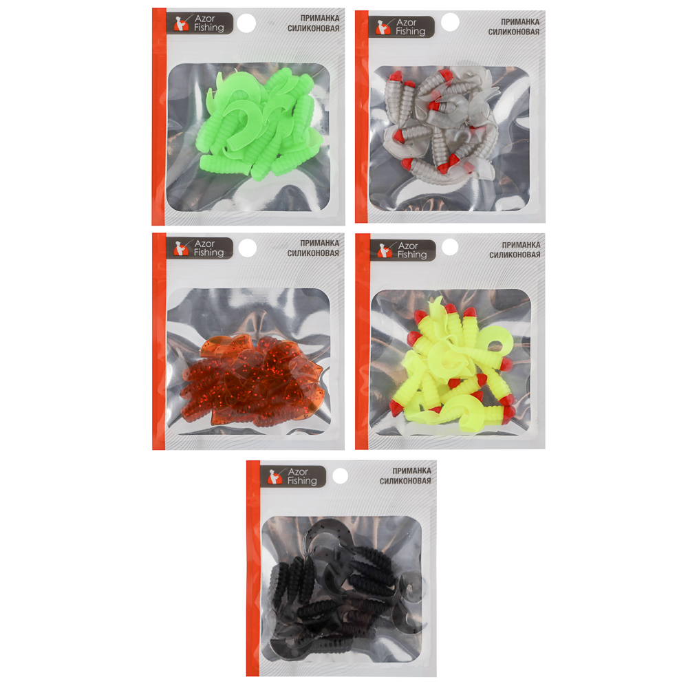 Приманка мягкая "K.Good" тм AZOR FISHING, силикон, 5см, 12шт. в уп, 5 цветов, арт.№ 145-170
