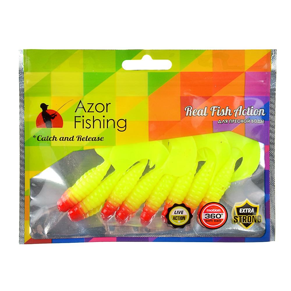 AZOR FISHING Приманка мягкая K.Good , силикон, 7см, 8шт. в уп, 5 цветов, арт.№ 145-171