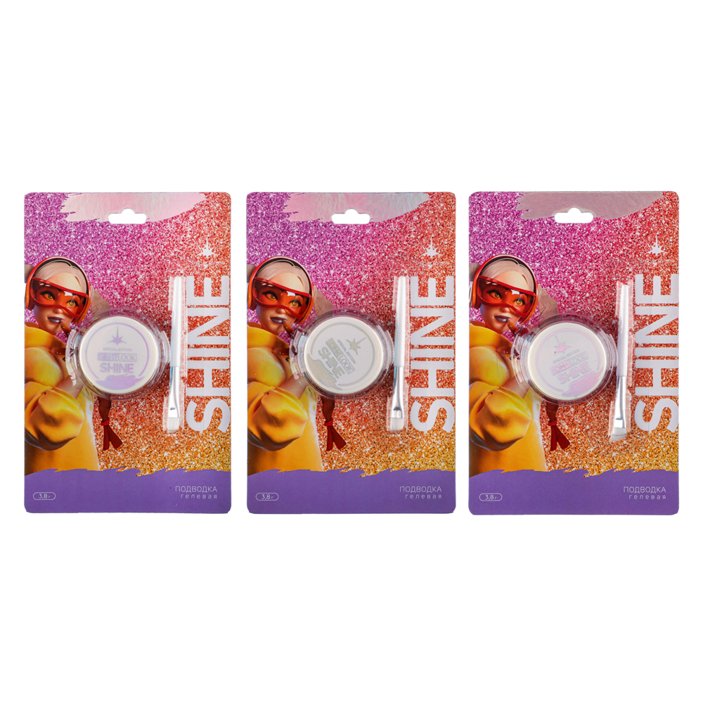 ЮНИLOOK Шайн Подводка гелевая с кистью, 3,8г, 3-4 тона, арт.№ 330-494